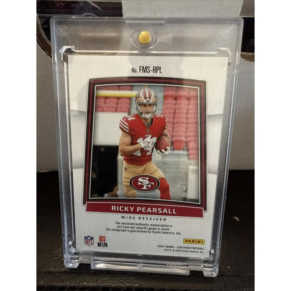 2024 Certified #FMS-RPL Ricky Pearsall Freshman Fabric Rookie Auto RPA #'d /249